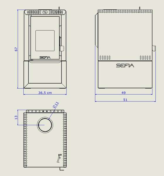 Calefactor A Leña Premium D. Comb 55m2+codos - Sefia Madrid / CAL50+CODOS - MADRID+CODOS - Imagen 9