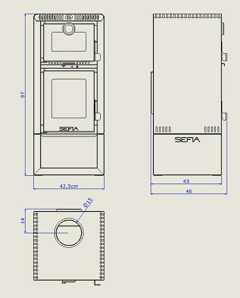 Calefactor Premium A Leña C/horno 110m2 Sefia Almeria / CALFO90 - ALMERIA - Imagen 10