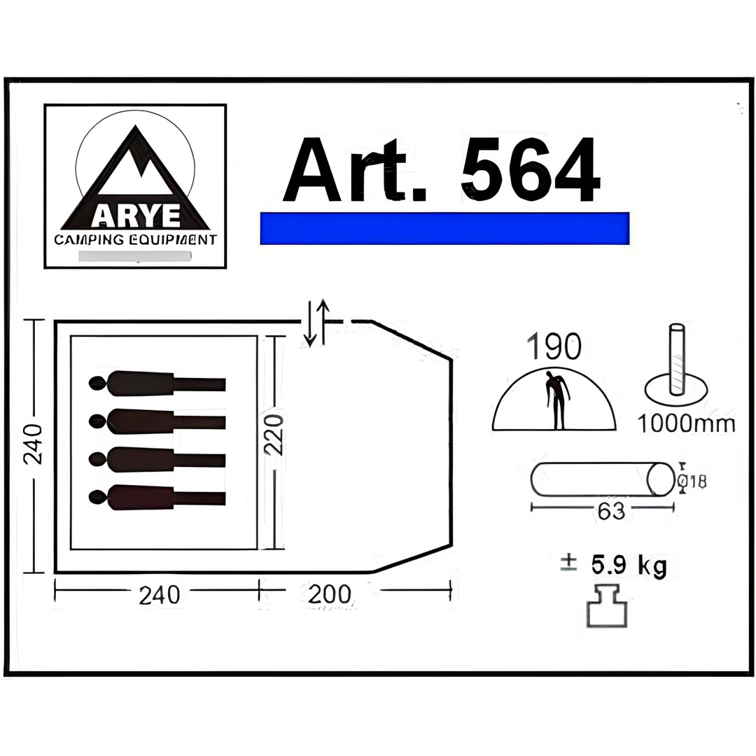 CARPA IGLOO ALTO C/AVANCE CERRADO 4/5 PERS. (564) / ARA-564 - Imagen 2