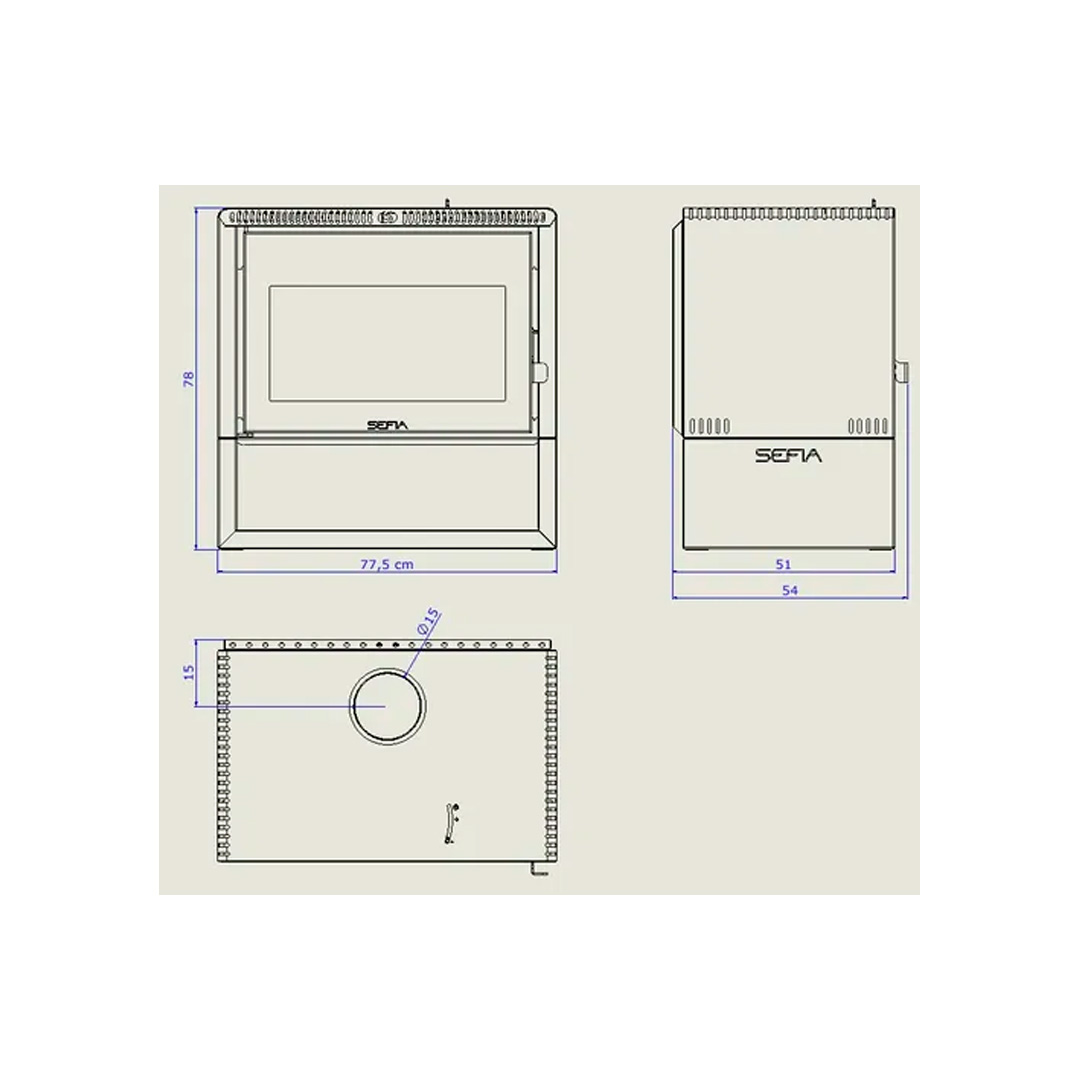 Calefactor Premium a Leña Grande 200m2 Sefia Mallorca / CAL200 - MALLORCA - Imagen 3