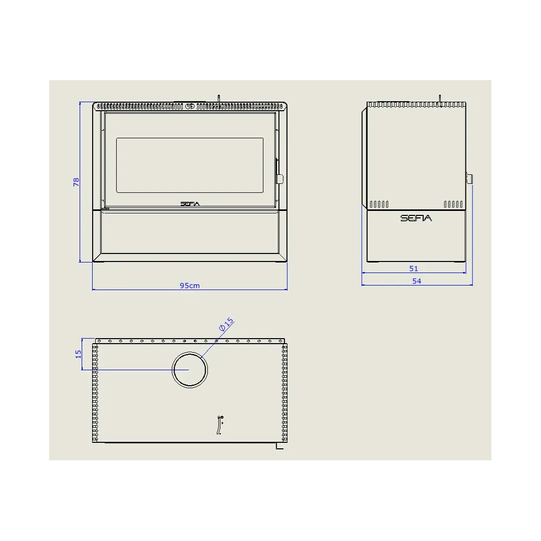 Calefactor Premium a Leña Grande 250m2 Sefia Toledo / CAL250 - TOLEDO - Imagen 5