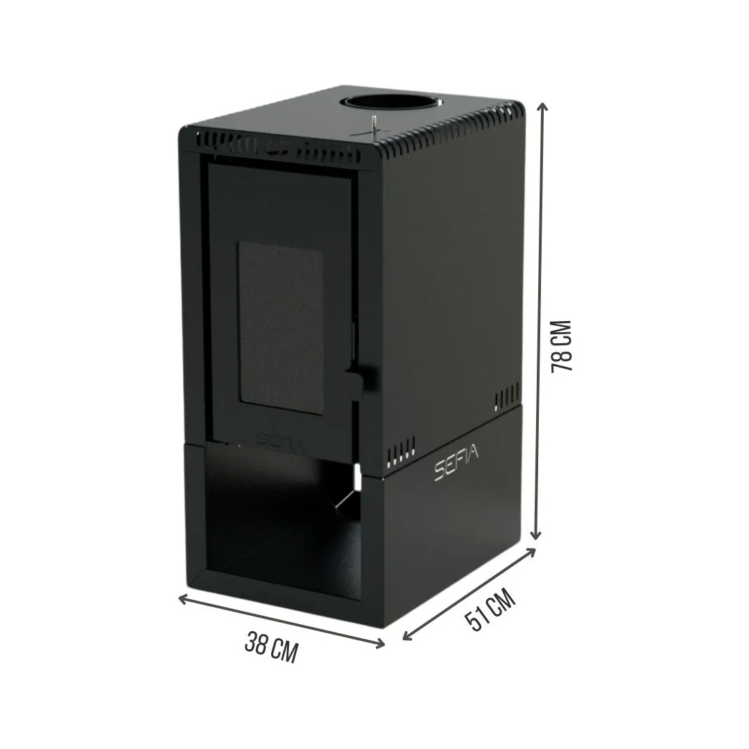 Calefactor Premium a Leña doble Comb. 90m2 Sefia Barcelona / CAL70 - BARCELONA - Imagen 2