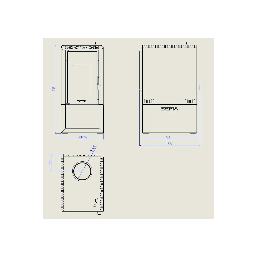 Calefactor Premium a Leña doble Comb. 90m2 Sefia Barcelona / CAL70 - BARCELONA - Imagen 3