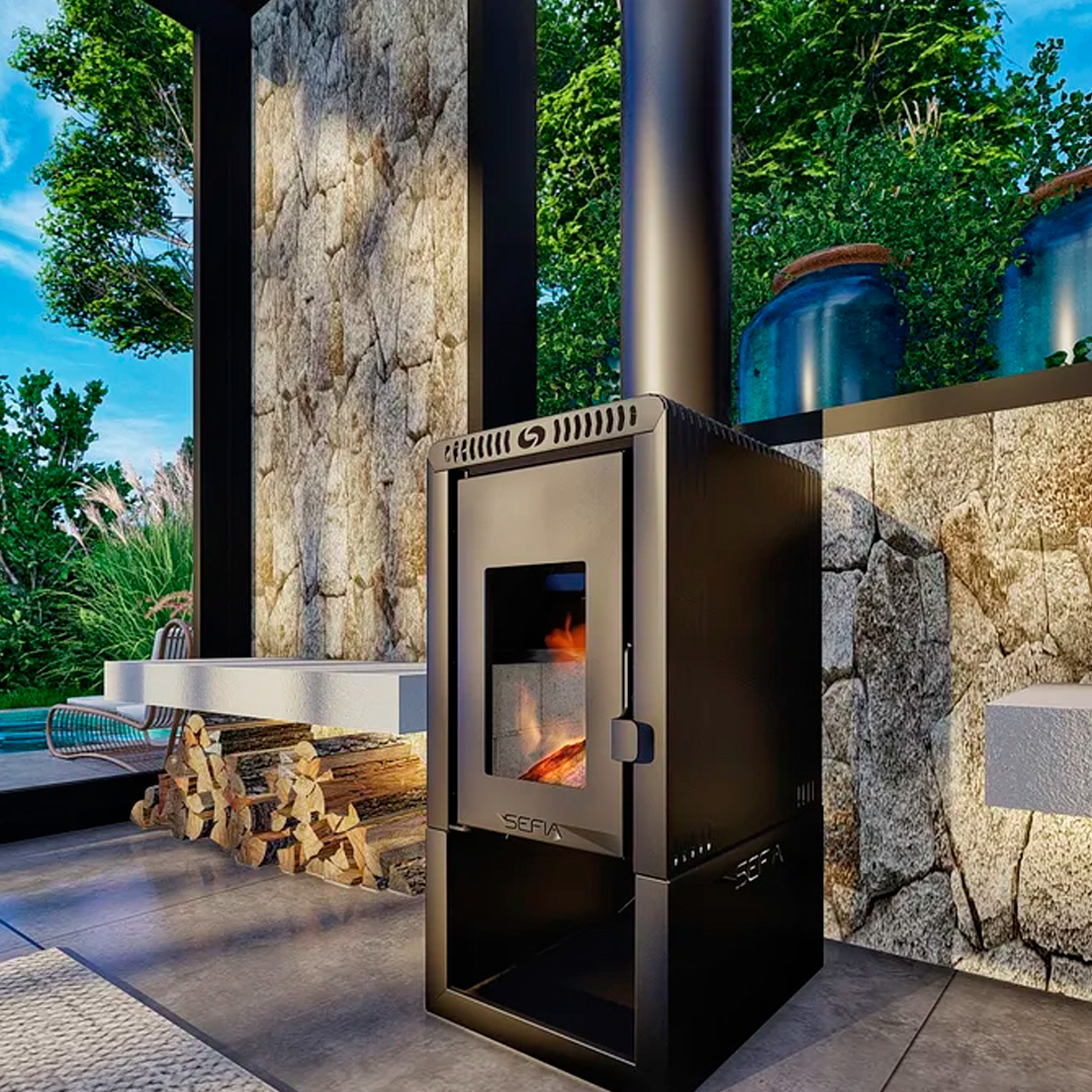 Calefactor Premium a Leña doble Comb. 90m2 Sefia Barcelona / CAL70 - BARCELONA - Imagen 7