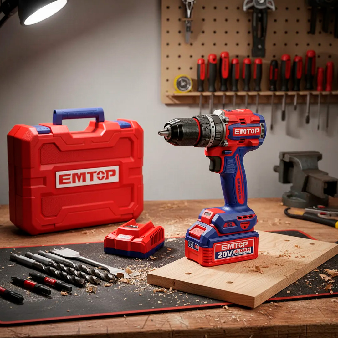 Taladro Atornillador Percutor Emtop 96nm 13mm 2 Baterías 4ah / ECIDL20968 - Imagen 3