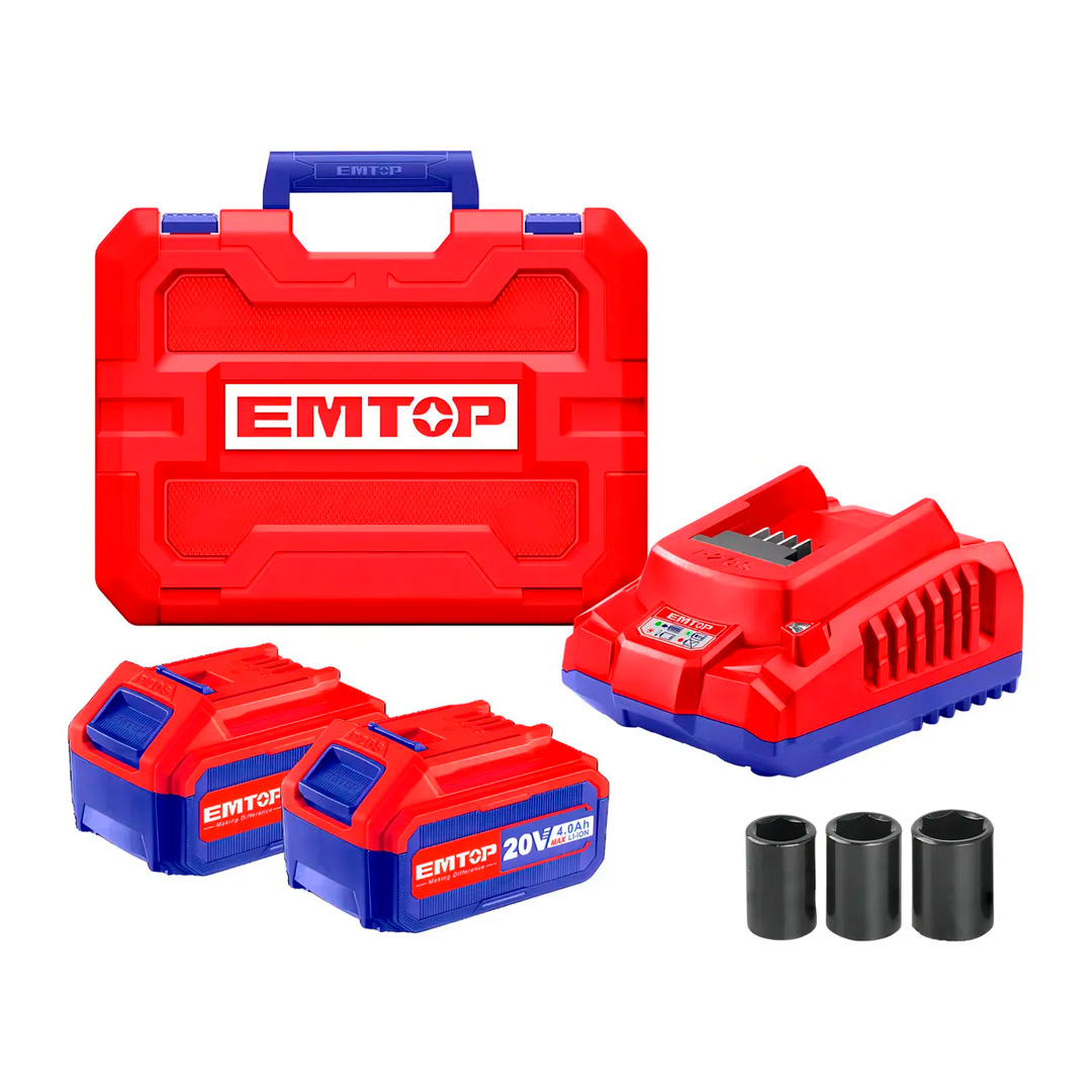 Llave de Impacto 500nm + 2 Baterías 4ah y Cargador Emtop / ECIWL2050 - Imagen 2