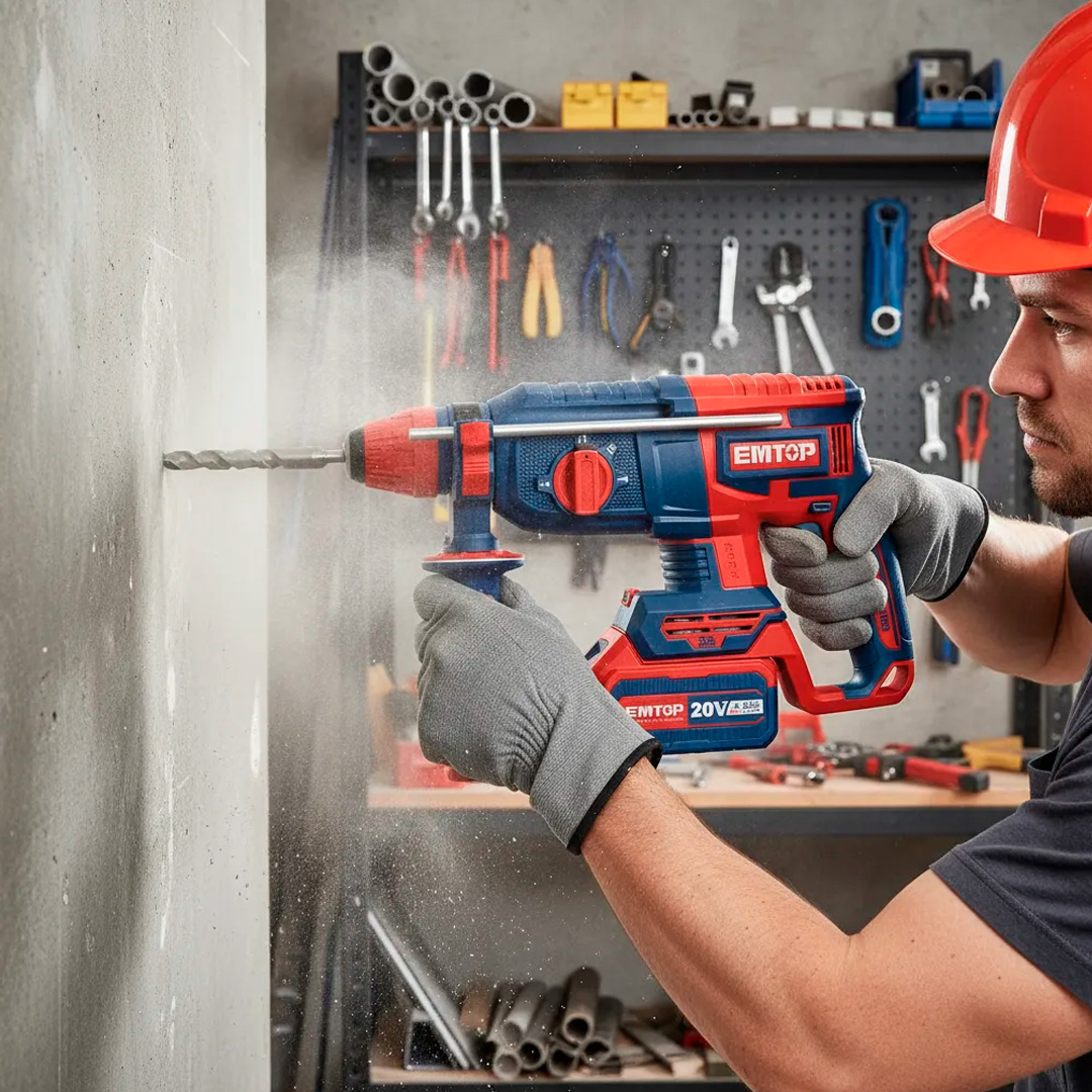 Rotomartillo Emtop 2,5j 2 Baterías 4ah y valija / ELRH202682 - Imagen 3