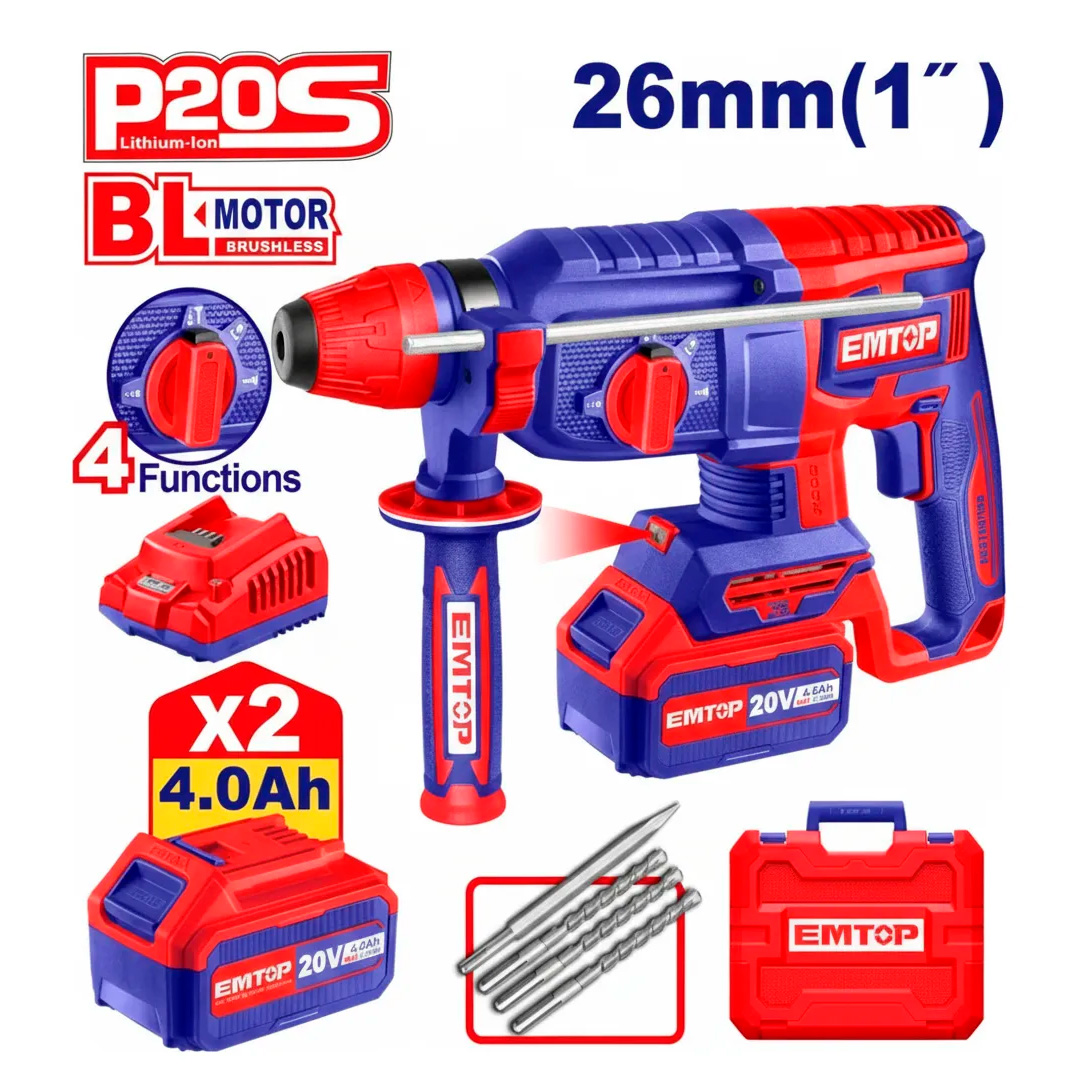Rotomartillo Emtop 2,5j 2 Baterías 4ah y valija / ELRH202682