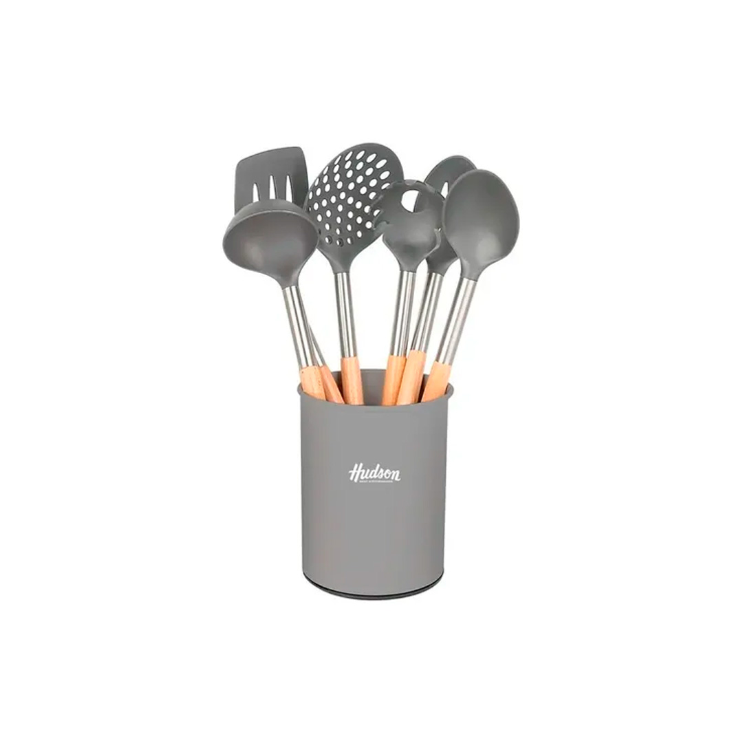 SET 6 UTENSILIOS C/MANGO MADERA HUDSON / HUUT61G