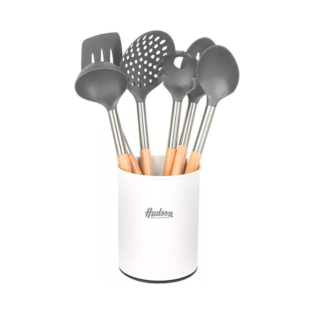 SET 6 UTENSILIOS C/MANGO MADERA HUDSON / HUUT61G - Imagen 2