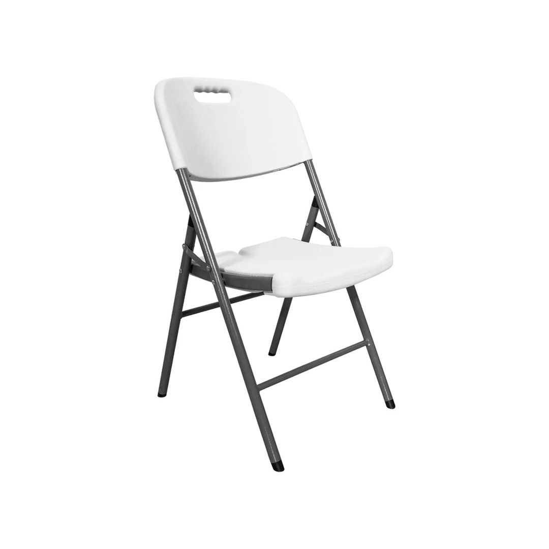 SILLA PLEGABLE PLASTICO METAL COLOR BLANCO SEFIA / 11D06S-SILLA-PVC-HIERRO