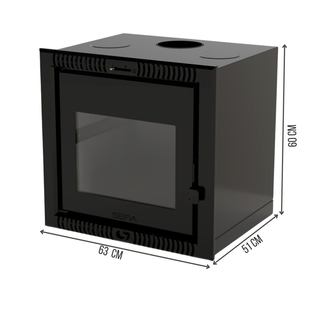 Calefactor Premium a leña para empotrar modelo Gijón 100m2 / CAL600INS - Imagen 5