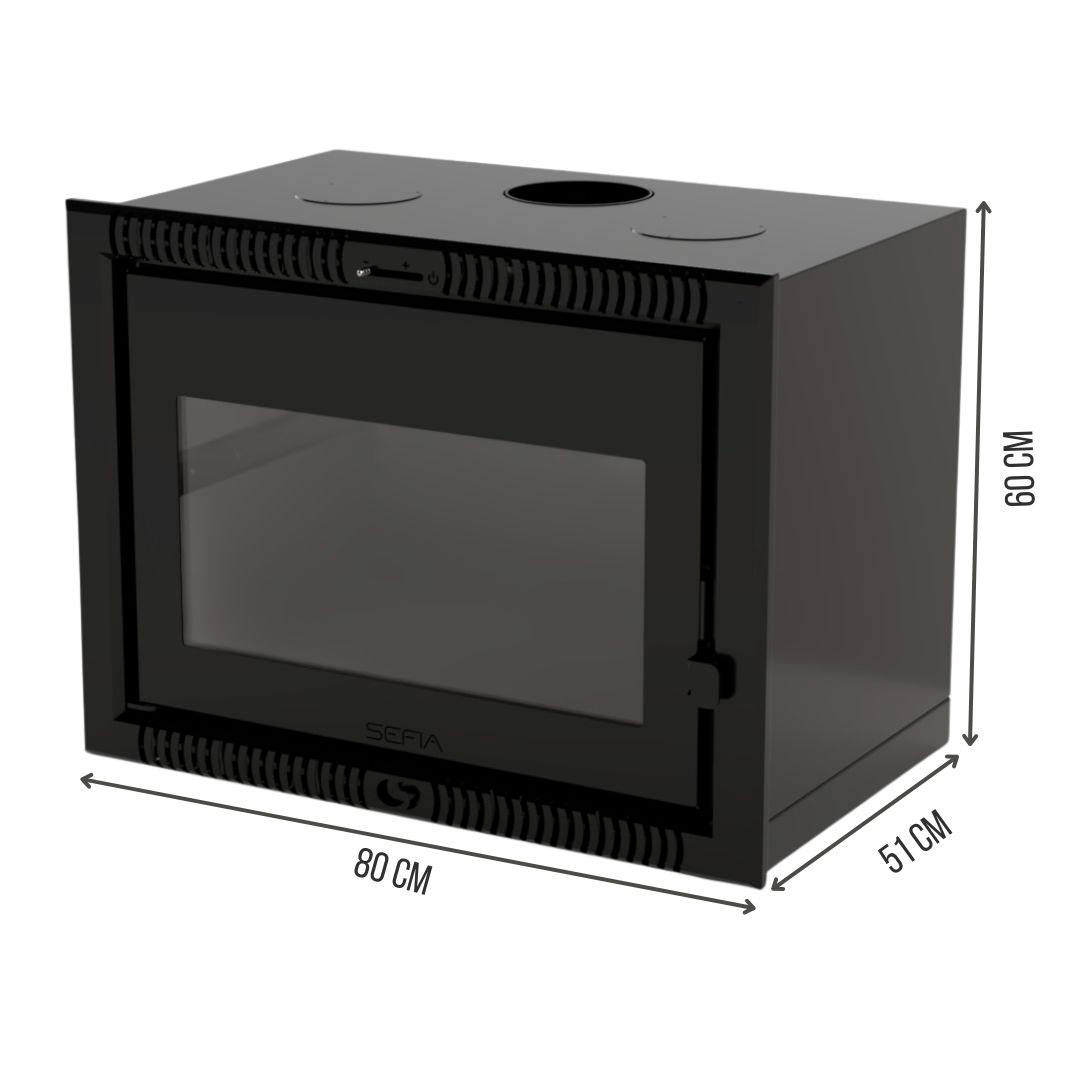 Calefactor Premium a leña para empotrar modelo Ibiza 150m2 / - Imagen 5